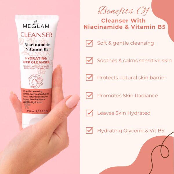 Hydrating Deep Cleanser With Niacinamide & Vitamin B5– 100 ml - Image 2